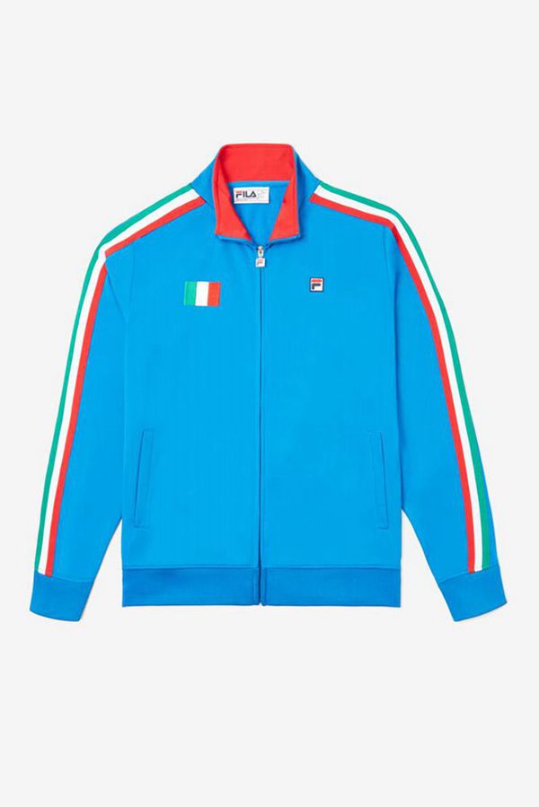 Fila Italy Track Men's Jackets - Blue/Red,NZ 196-25708